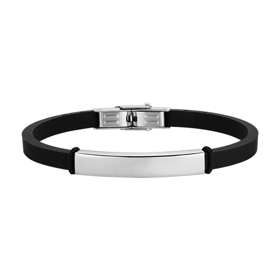 PULSERA DE SILICONA PARA HOMBRE CON PLACA DE ACERO