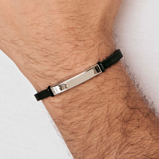 PULSERA DE SILICONA PARA HOMBRE CON PLACA DE ACERO