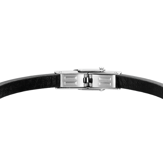 PULSERA DE CUERO PARA HOMBRE CON PLACA DE ACERO