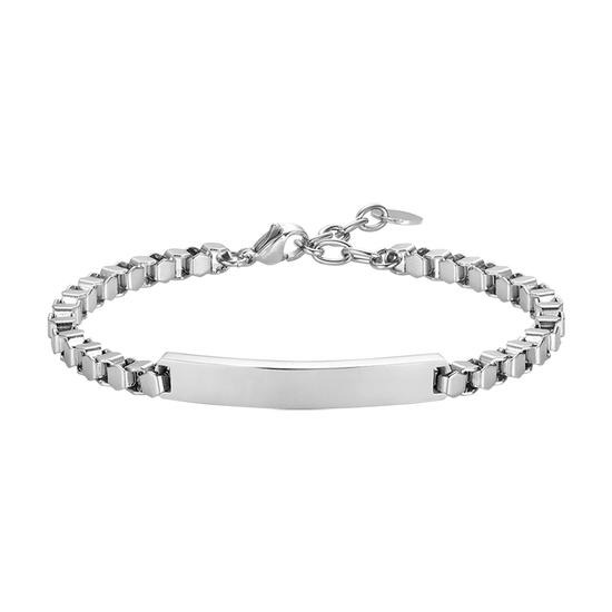 PULSERA DE ACERO PARA HOMBRE CON PLACA DE ESLABONES DE CADENA
