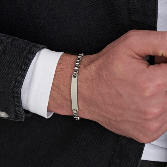PULSERA DE ACERO PARA HOMBRE CON PLACA PERSONALIZABLE