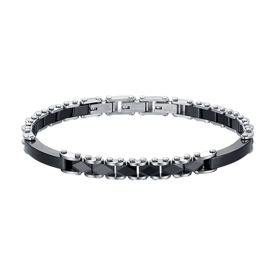 PULSERA DE ACERO PARA HOMBRE CON ELEMENTOS DE CERÁMICA