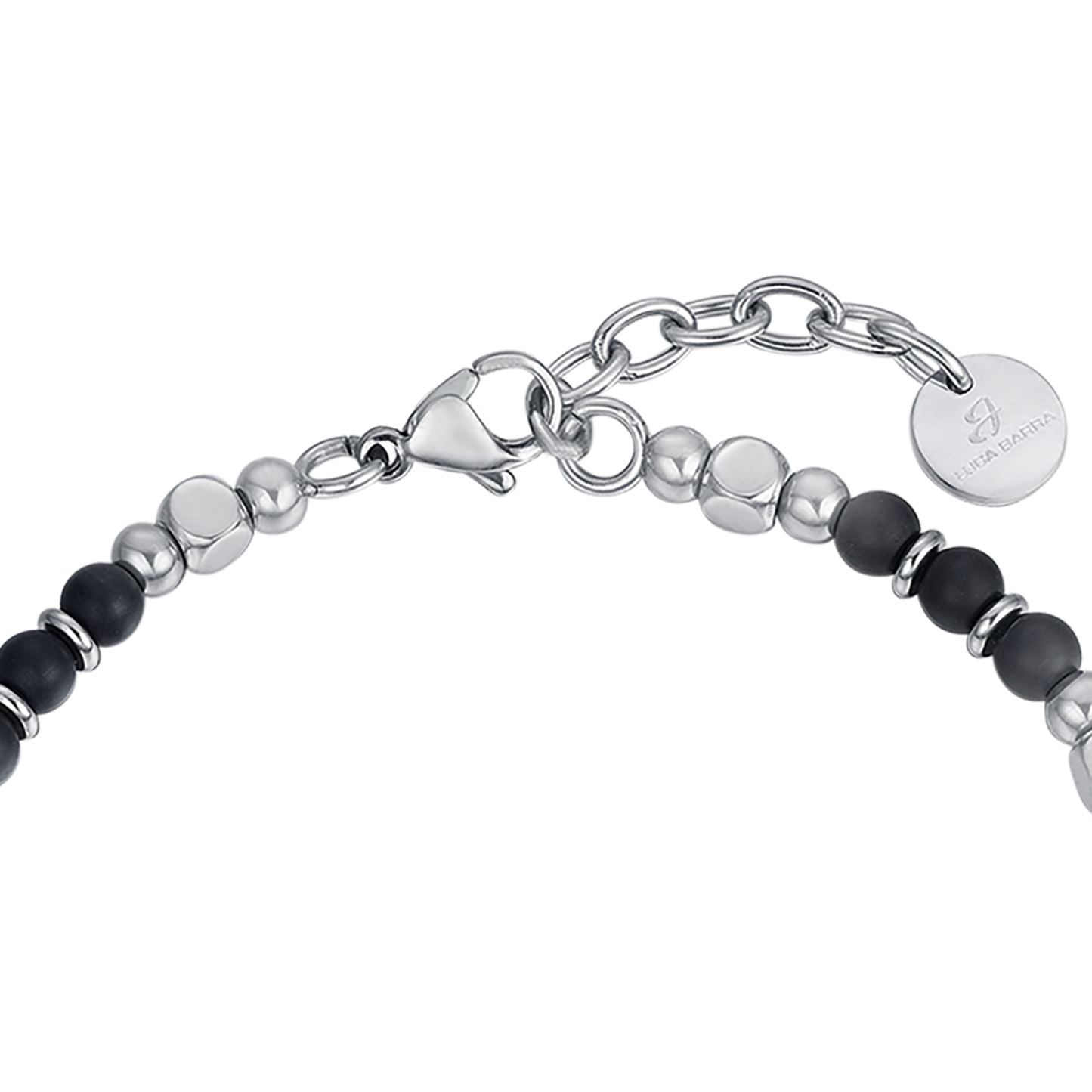 BRAZALETE DE ACERO PARA HOMBRE CON ÁGATA NEGRA