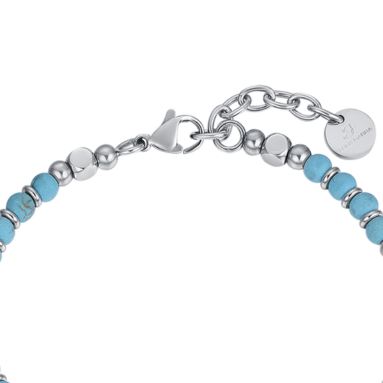 PULSERA DE ACERO PARA HOMBRE CON PIEDRAS DE TURQUESA