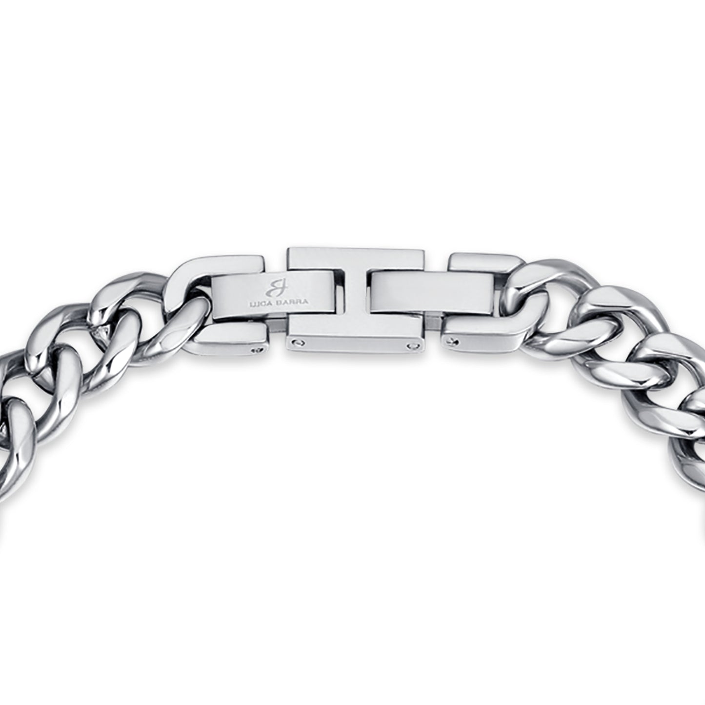 PULSERA DE ACERO CON CADENA DE PLATA PARA HOMBRES