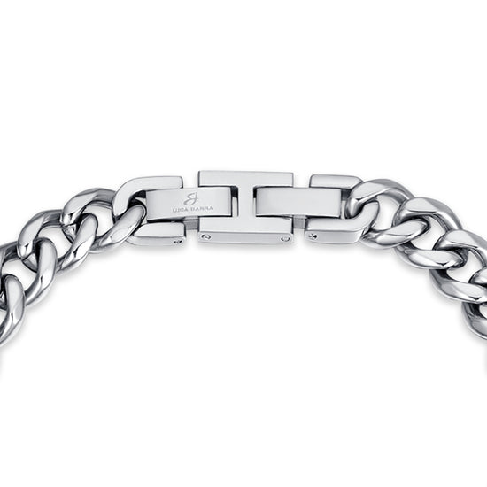 PULSERA DE ACERO CON CADENA DE PLATA PARA HOMBRES