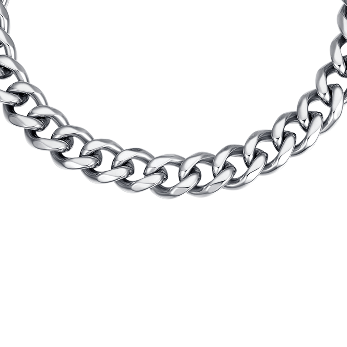 PULSERA DE ACERO CON CADENA DE PLATA PARA HOMBRES