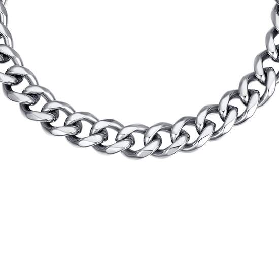 PULSERA DE ACERO CON CADENA DE PLATA PARA HOMBRES