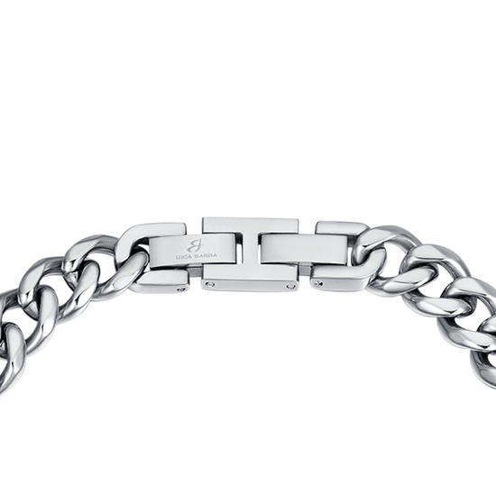 PULSERA DE ACERO CON CADENA DE PLATA PARA HOMBRES