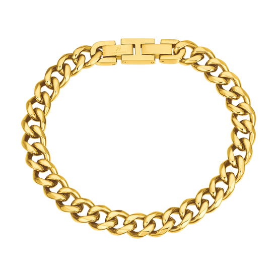 PULSERA DE ACERO CON CADENA DE PLATA PARA HOMBRES