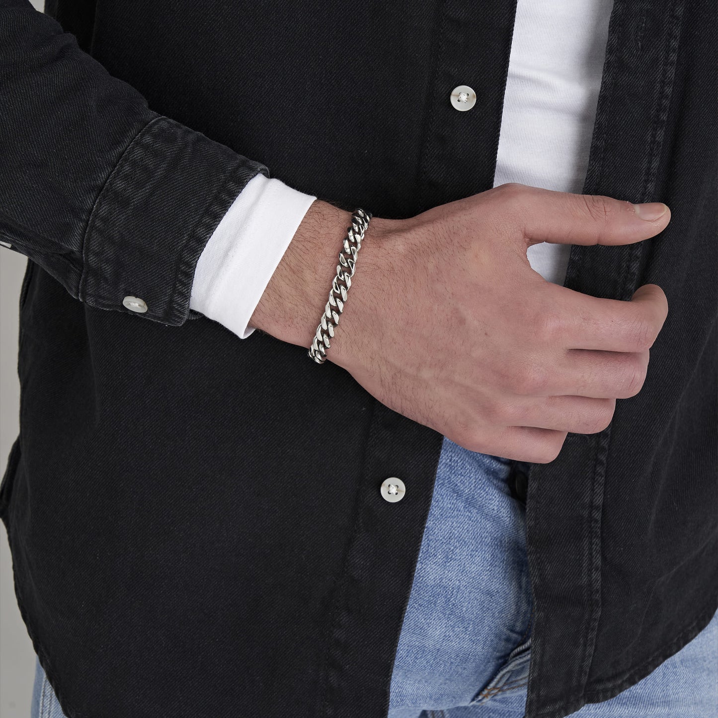 PULSERA DE CADENA DE ACERO PARA HOMBRE