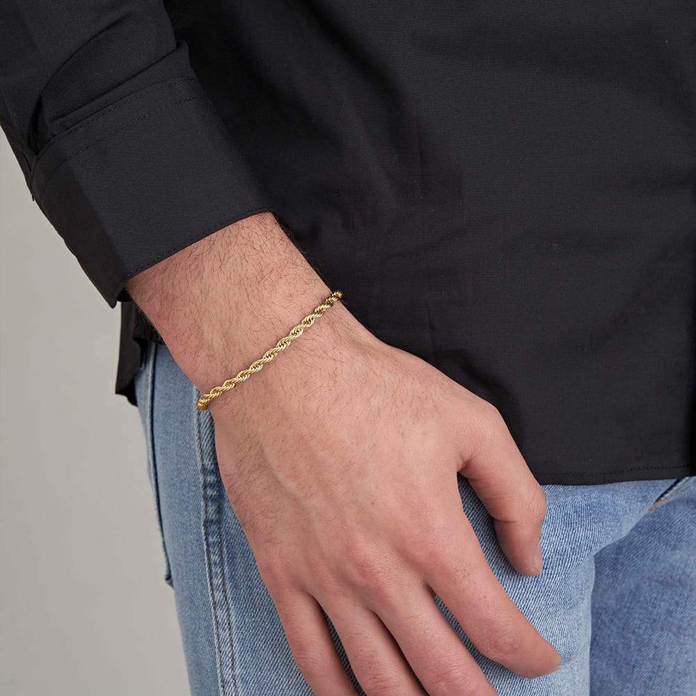 BRAZALETE DE ACERO DE ESLABONES FINOS PARA HOMBRE