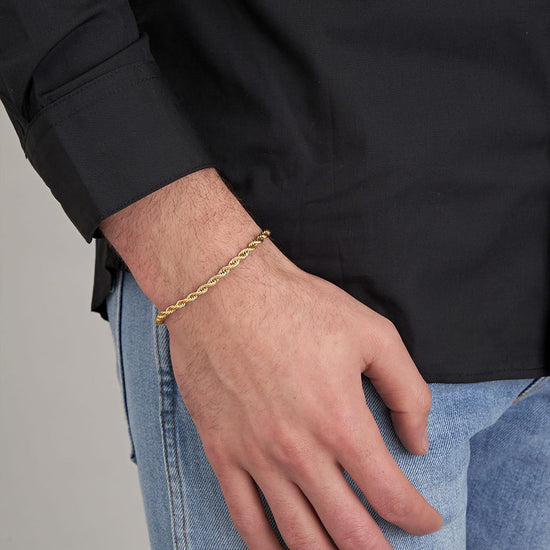 BRAZALETE DE ACERO DE ESLABONES FINOS PARA HOMBRE