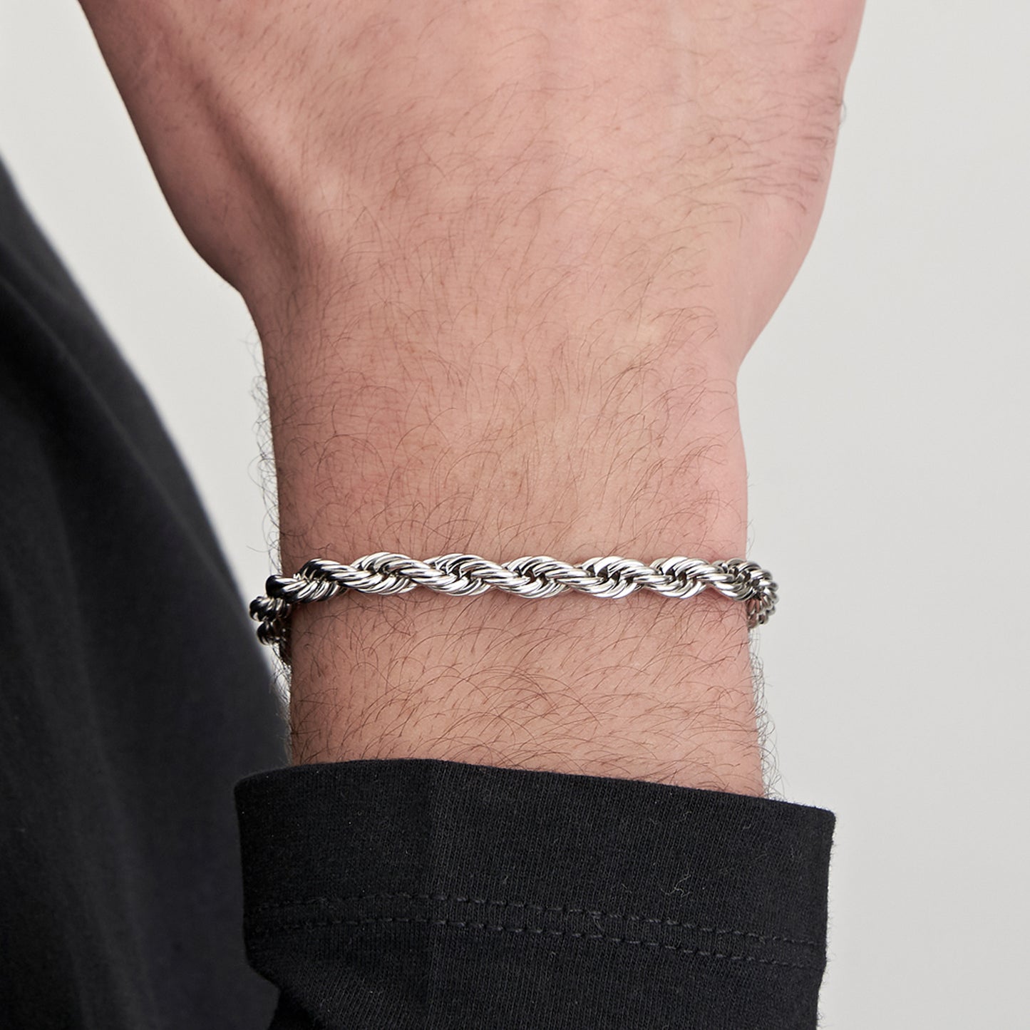 PULSERA DE MALLA DE ACERO PARA HOMBRES