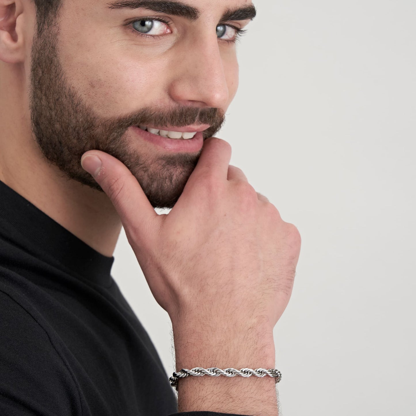 PULSERA DE MALLA DE ACERO PARA HOMBRES