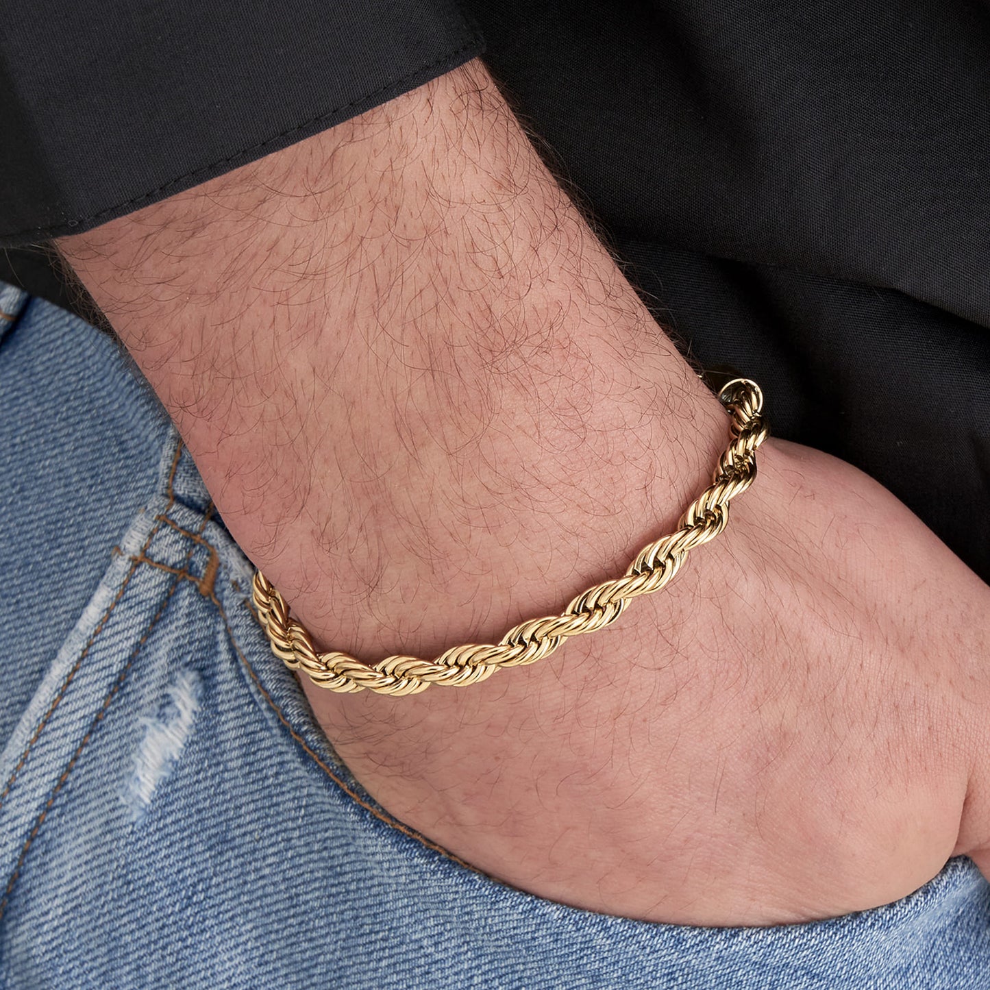 PULSERA DE MALLA DE ACERO PARA HOMBRES