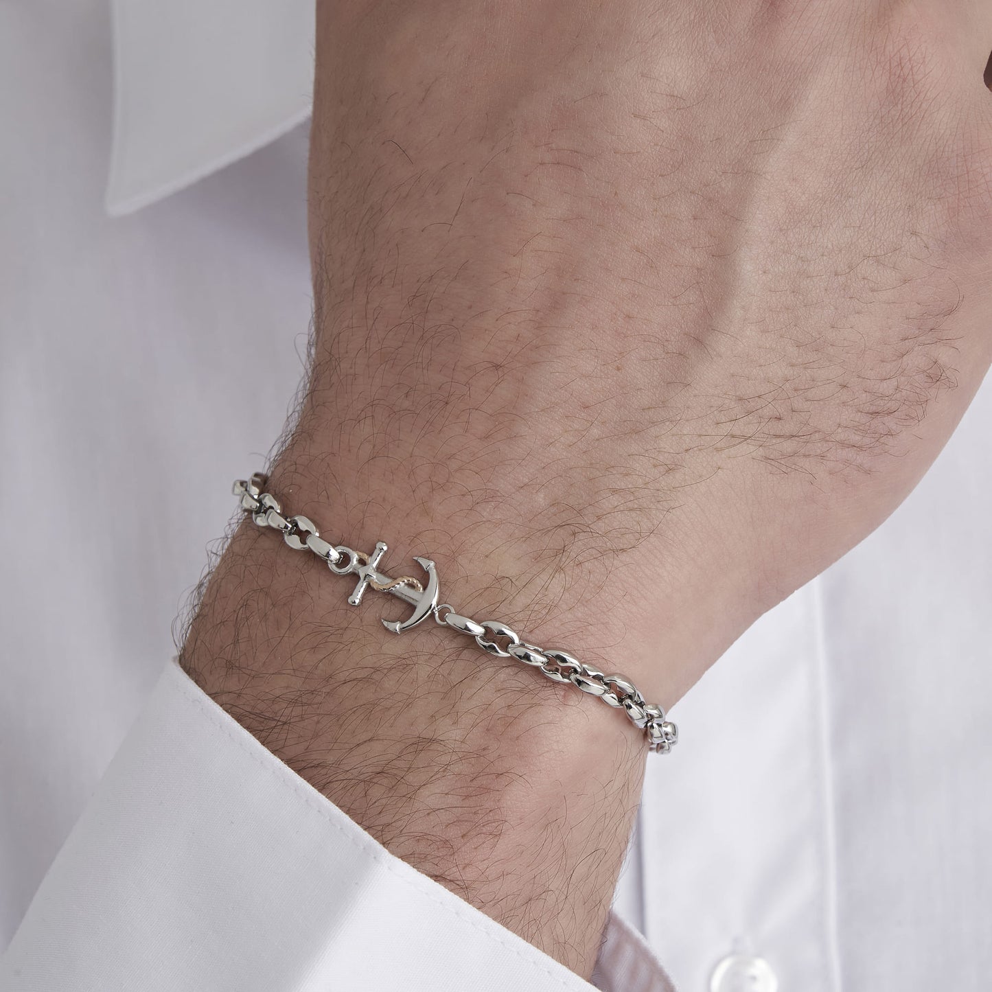 PULSERA DE ACERO PARA HOMBRE CON ANCLA