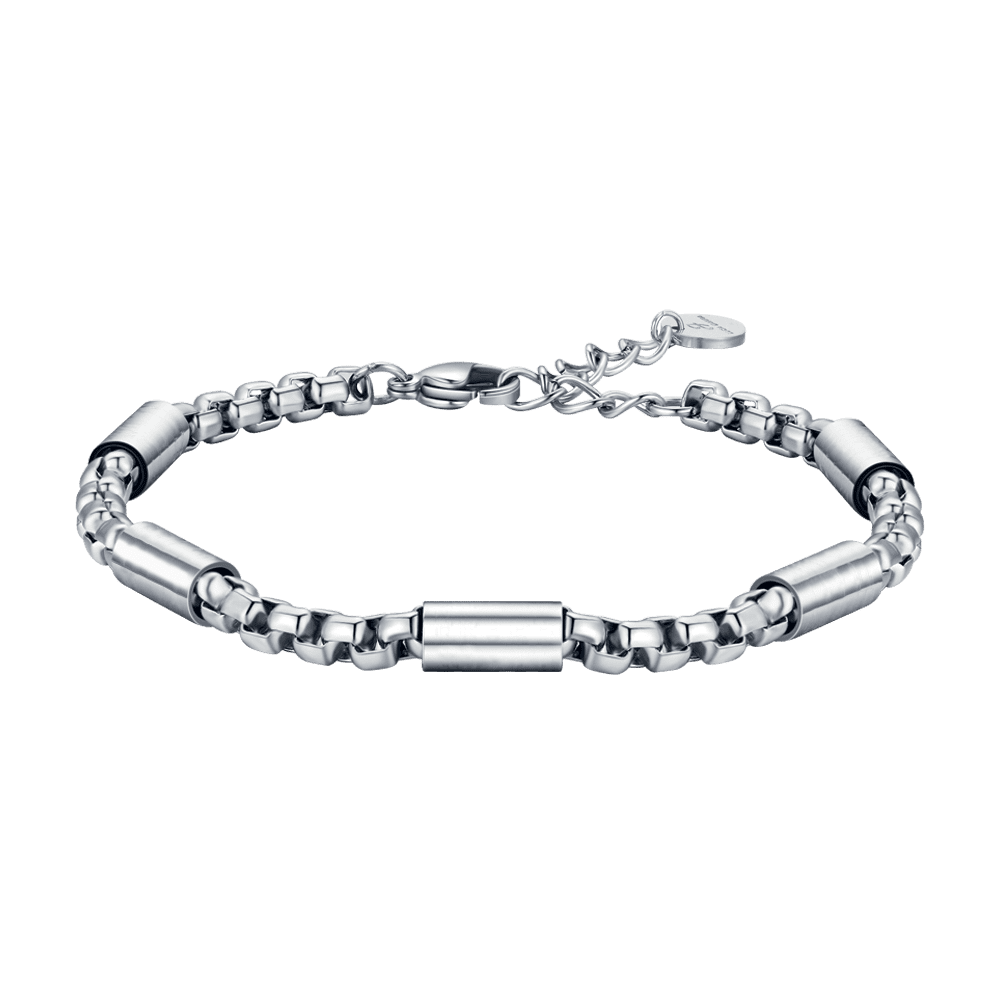 PULSERA DE ACERO PARA HOMBRE CON ELEMENTOS DE ACERO Luca Barra