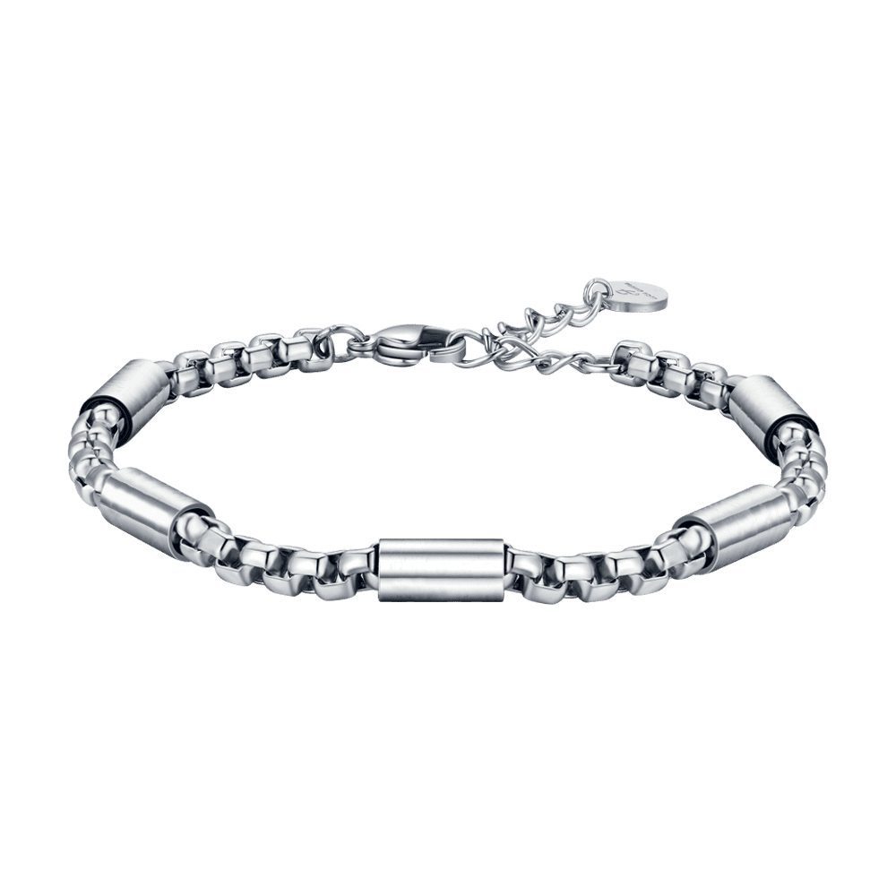 BRAZALETE DE ACERO PARA HOMBRE CON ELEMENTOS DE ACERO