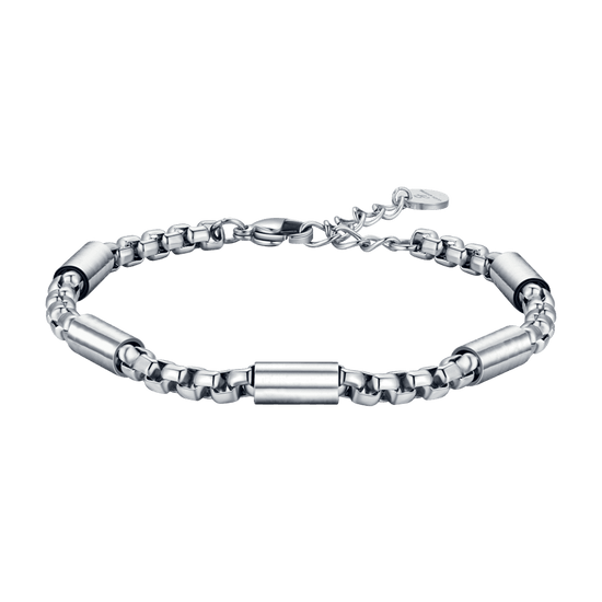 BRAZALETE DE ACERO PARA HOMBRE CON ELEMENTOS DE ACERO