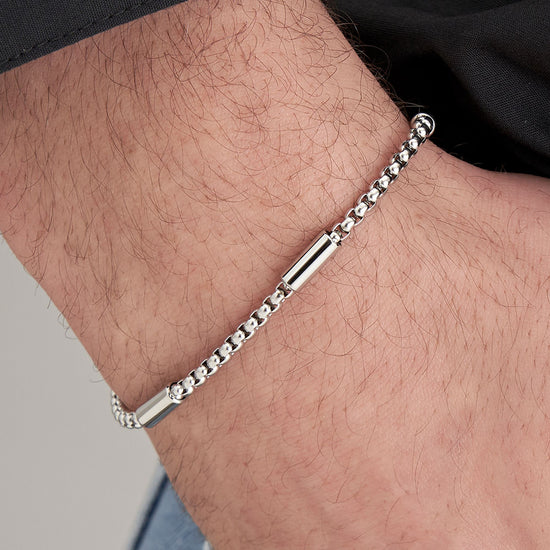 BRAZALETE DE ACERO PARA HOMBRE CON ELEMENTOS DE ACERO