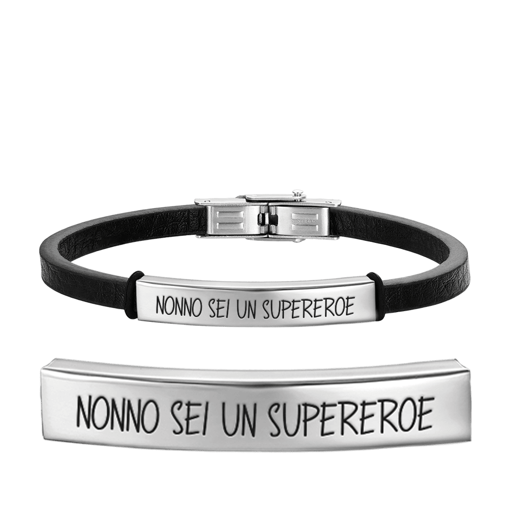 PULSERA DE ACERO PARA HOMBRE ABUELO ERES UN SUPERHEROE Luca Barra