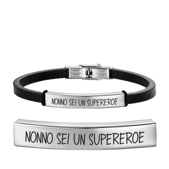 PULSERA DE ACERO PARA HOMBRE ABUELO ERES UN SUPERHÉROE