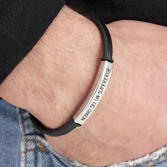 PULSERA DE ACERO PARA HOMBRE ABUELO ERES UN SUPERHÉROE