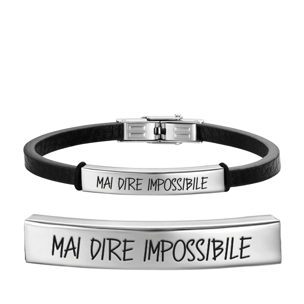 PULSERA DE ACERO PARA HOMBRES NUNCA DIGAS IMPOSIBLE Luca Barra