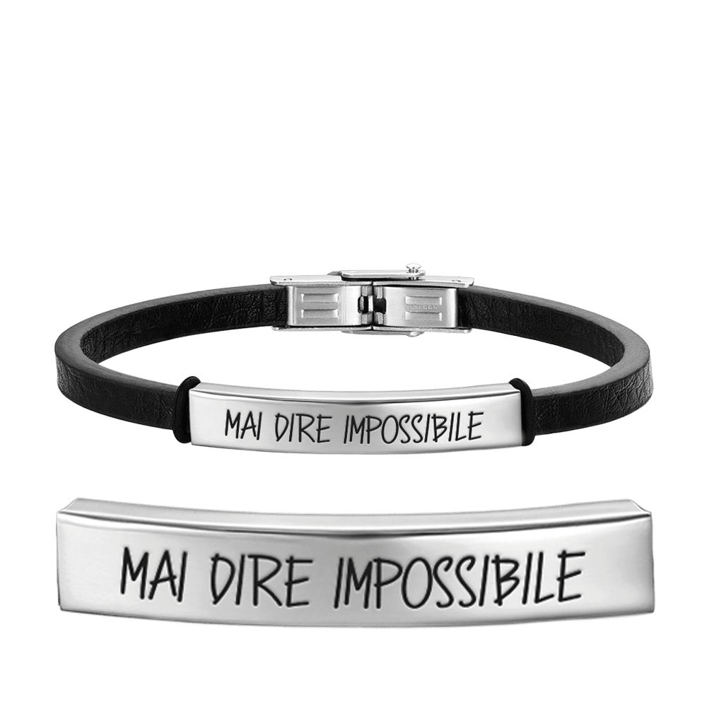 NUNCA DIGAS IMPOSIBLE BRAZALETE DE ACERO PARA HOMBRE