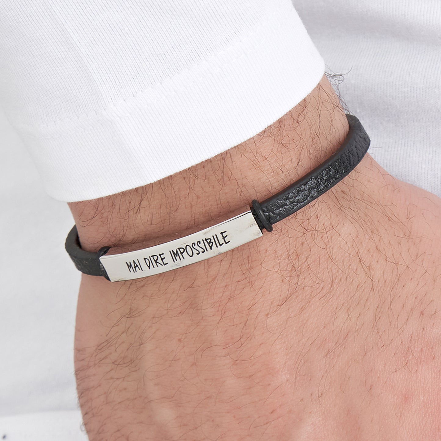 NUNCA DIGAS IMPOSIBLE BRAZALETE DE ACERO PARA HOMBRE