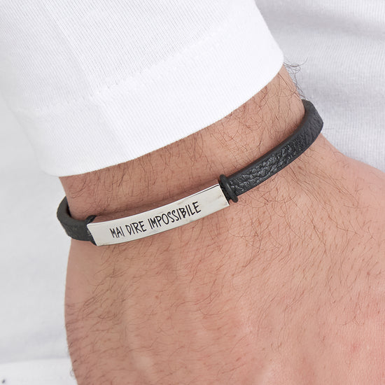 PULSERA DE ACERO PARA HOMBRES NUNCA DIGAS IMPOSIBLE Luca Barra