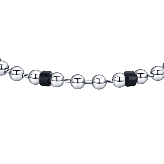 BRACCIALE UOMO IN ACCIAIO NERO CON ELEMENTI IN ACCIAIO