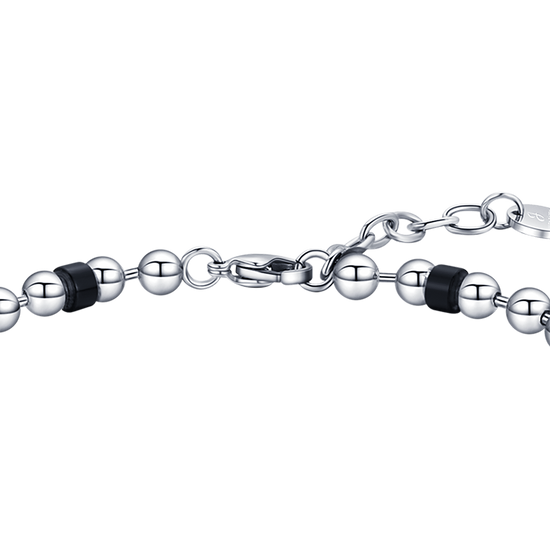 BRACCIALE UOMO IN ACCIAIO NERO CON ELEMENTI IN ACCIAIO