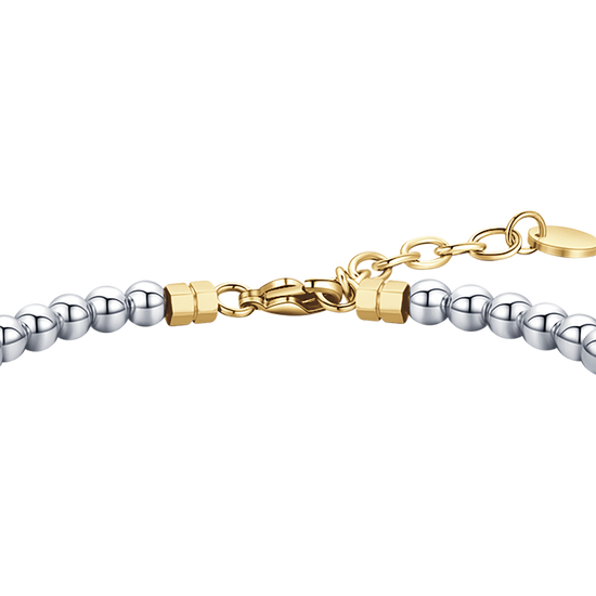 BRACCIALE UOMO IN ACCIAIO CON PIETRE ACCIAIO ED ELEMENTI IN ACCIAIO