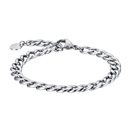 PULSERA DE ACERO DE ESLABONES DE PLATA PARA HOMBRE