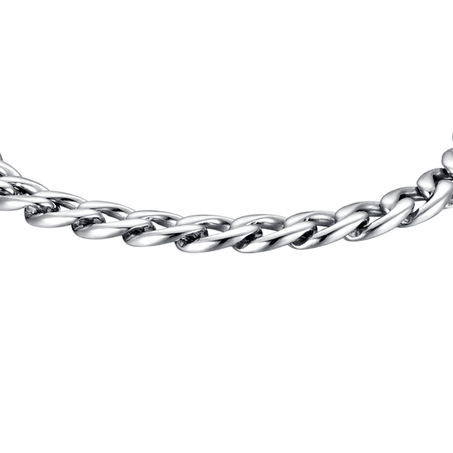 PULSERA DE ACERO DE ESLABONES DE PLATA PARA HOMBRE