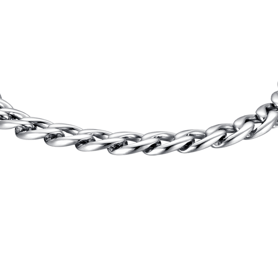PULSERA DE ACERO DE ESLABONES DE PLATA PARA HOMBRE