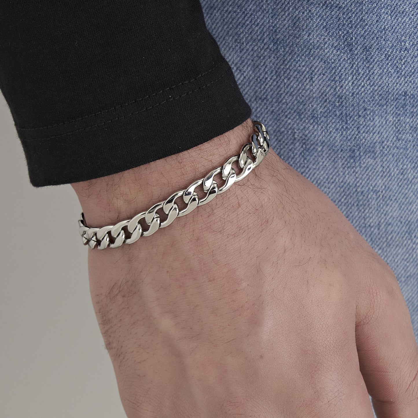 PULSERA DE MALLA DE ACERO PARA HOMBRE