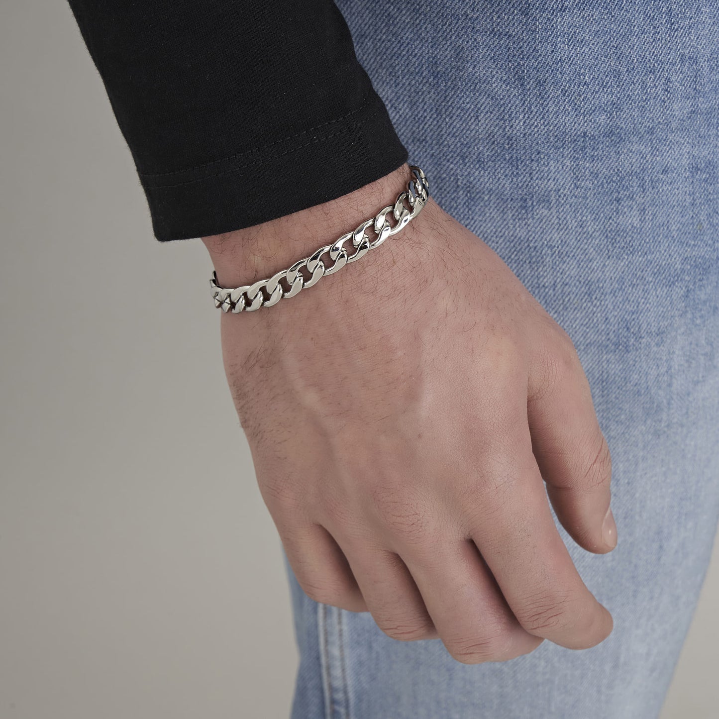 PULSERA DE MALLA DE ACERO PARA HOMBRE