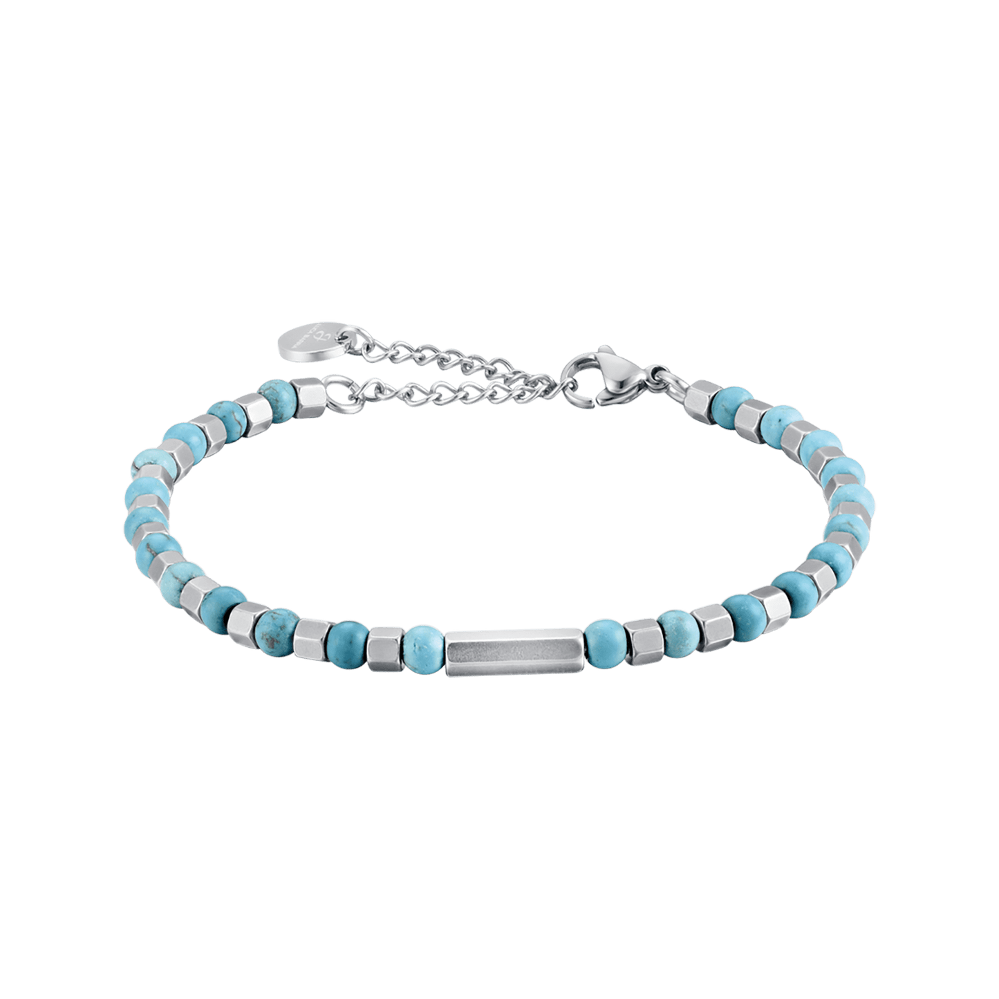 PULSERA DE ACERO PARA HOMBRE CON PIEDRAS DE TURQUESA Luca Barra