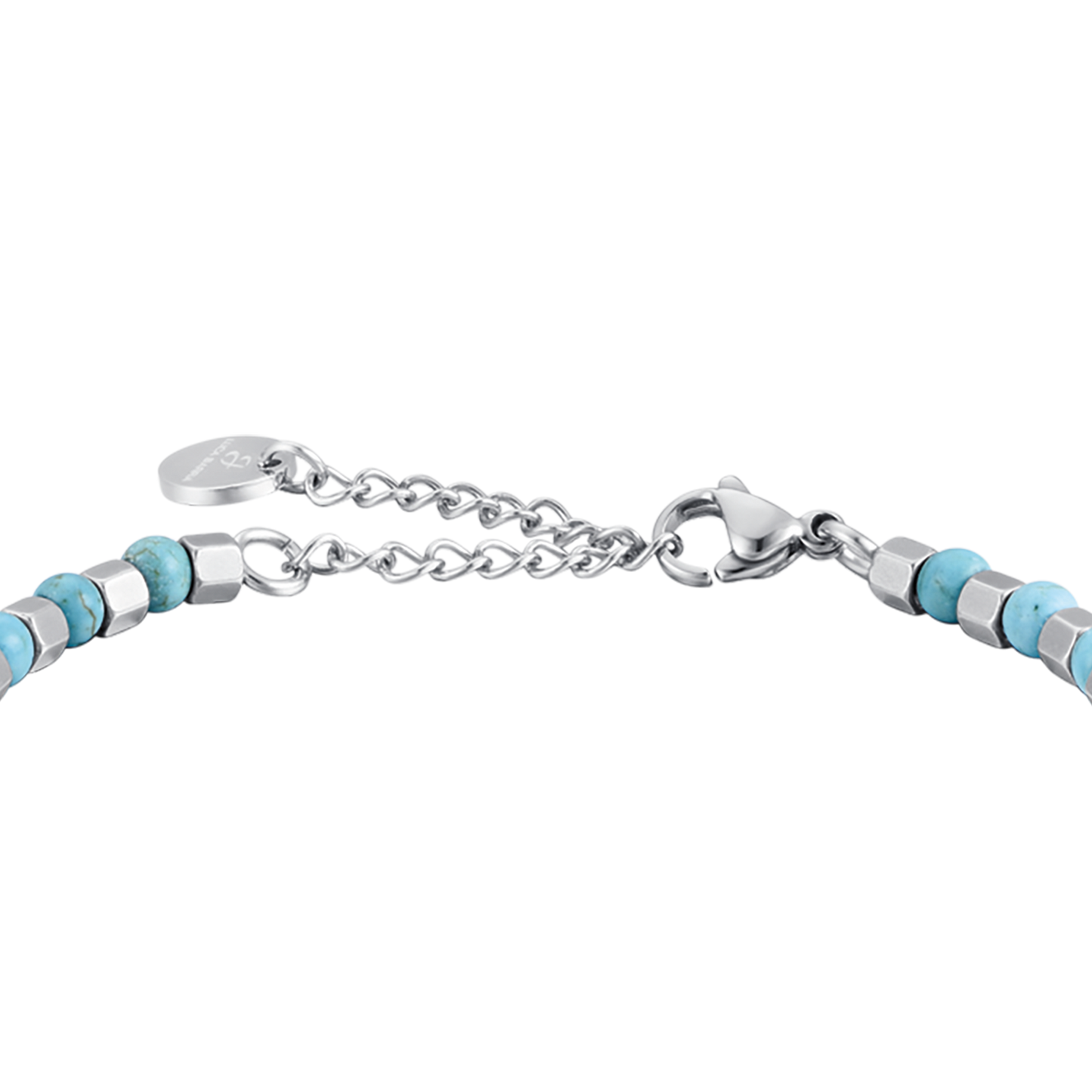 PULSERA DE ACERO PARA HOMBRE CON PIEDRAS DE TURQUESA