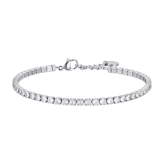 PULSERA DE TENIS DE ACERO PARA HOMBRE CON CRISTALES BLANCOS