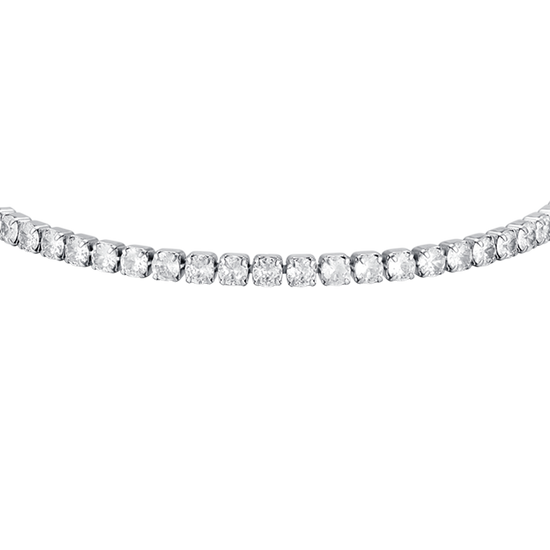 PULSERA DE TENIS DE ACERO PARA HOMBRE CON CRISTALES BLANCOS