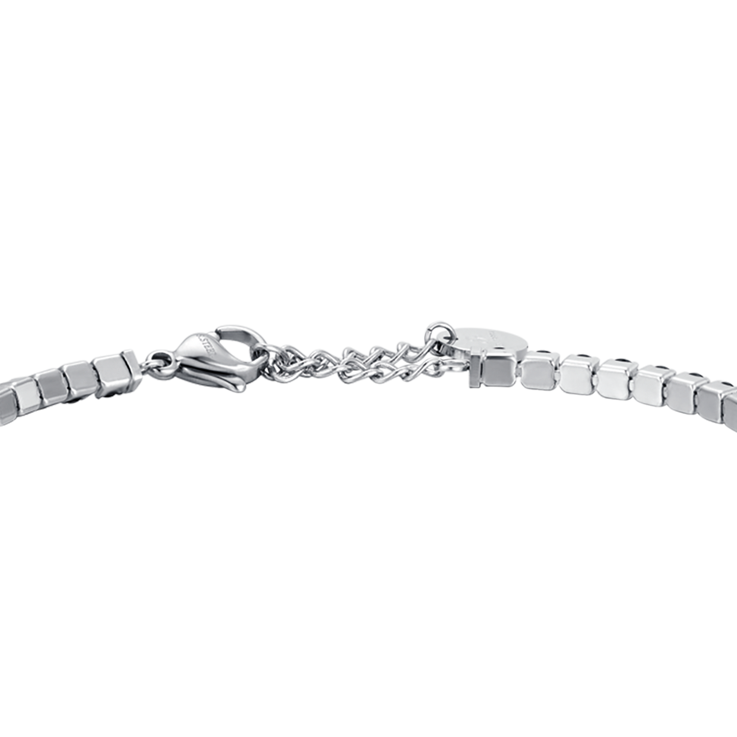 PULSERA DE TENIS DE ACERO PARA HOMBRE CON CRISTALES NEGROS