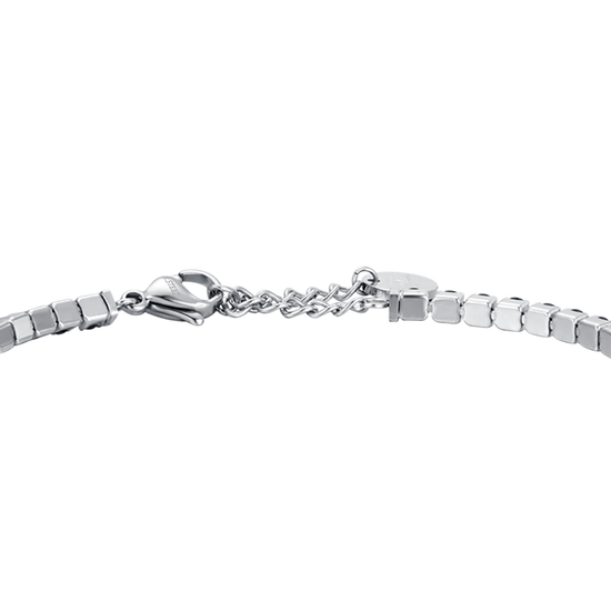 PULSERA DE TENIS DE ACERO PARA HOMBRE CON CRISTALES NEGROS