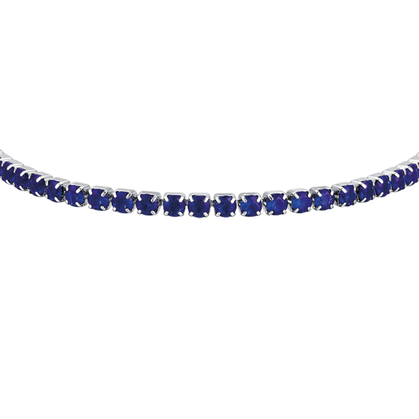 PULSERA DE TENIS DE ACERO PARA HOMBRE CON CRISTALES AZULES