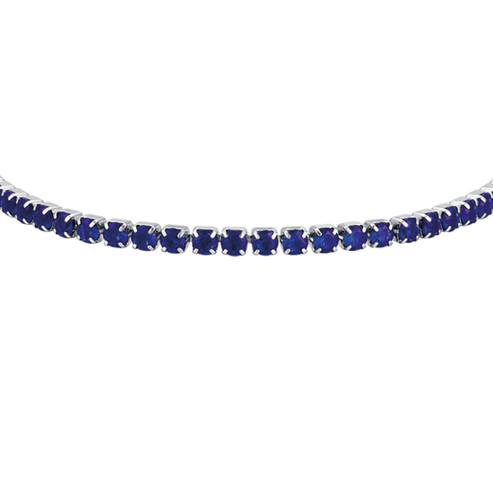 PULSERA DE TENIS DE ACERO PARA HOMBRE CON CRISTALES AZULES