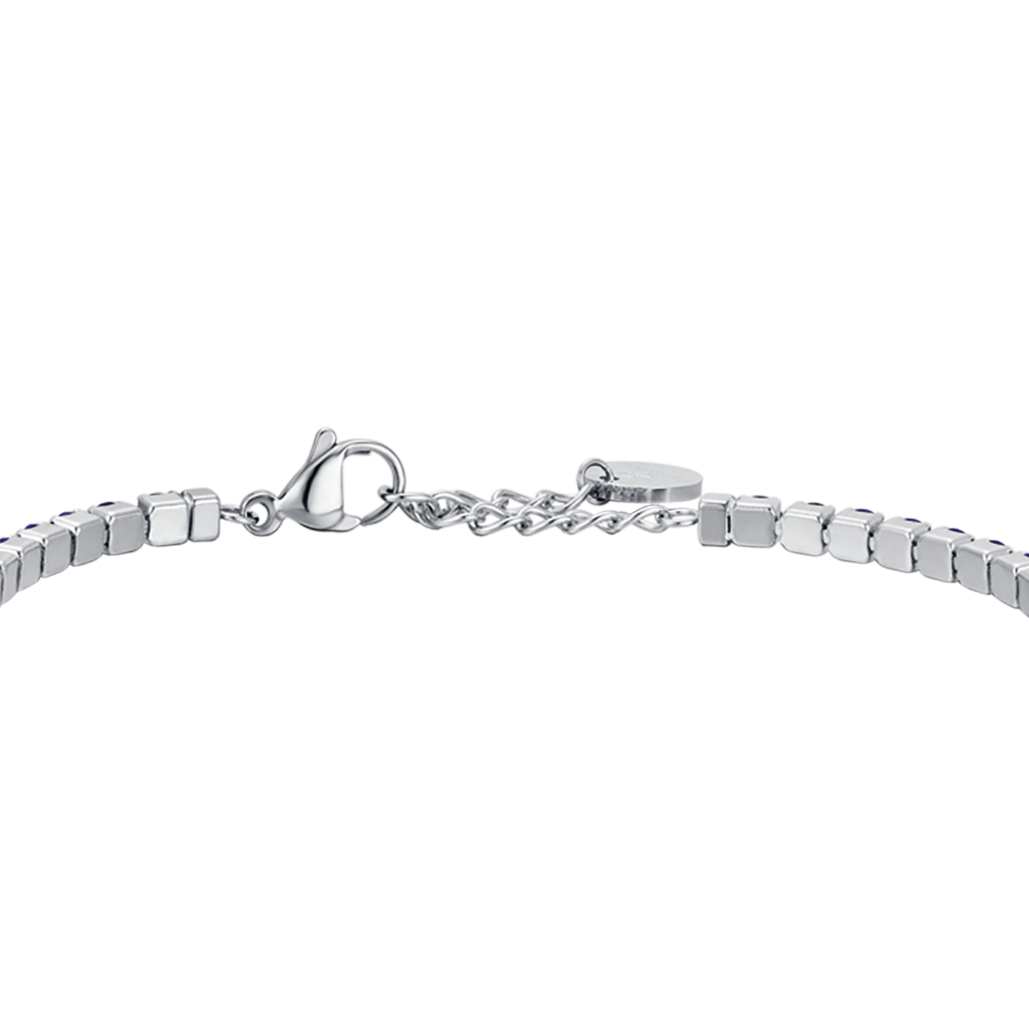 PULSERA DE TENIS DE ACERO PARA HOMBRE CON CRISTALES AZULES