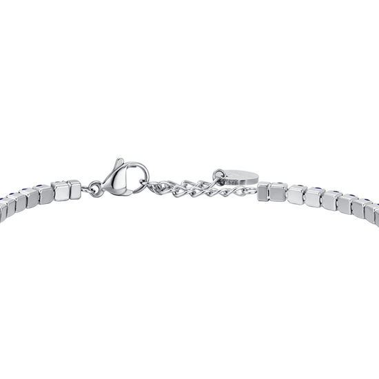 PULSERA DE TENIS DE ACERO PARA HOMBRE CON CRISTALES AZULES